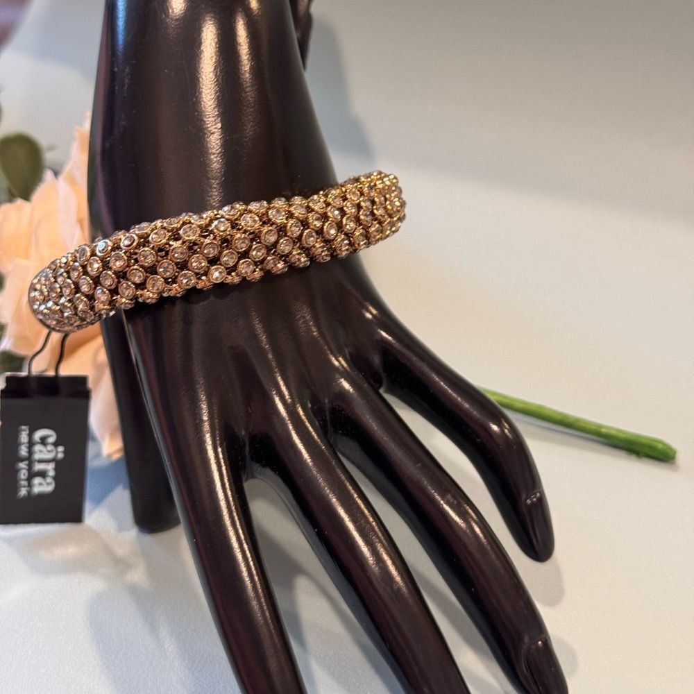 Cara New York Gold and Crystal Statement Bracelet 8-9 inch NWT